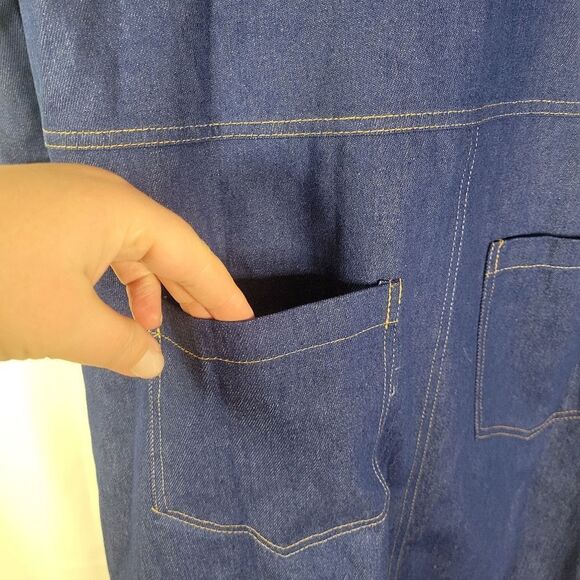 Vintage Heavyweight Deep Blue Denim Dress - Picture 9 of 16